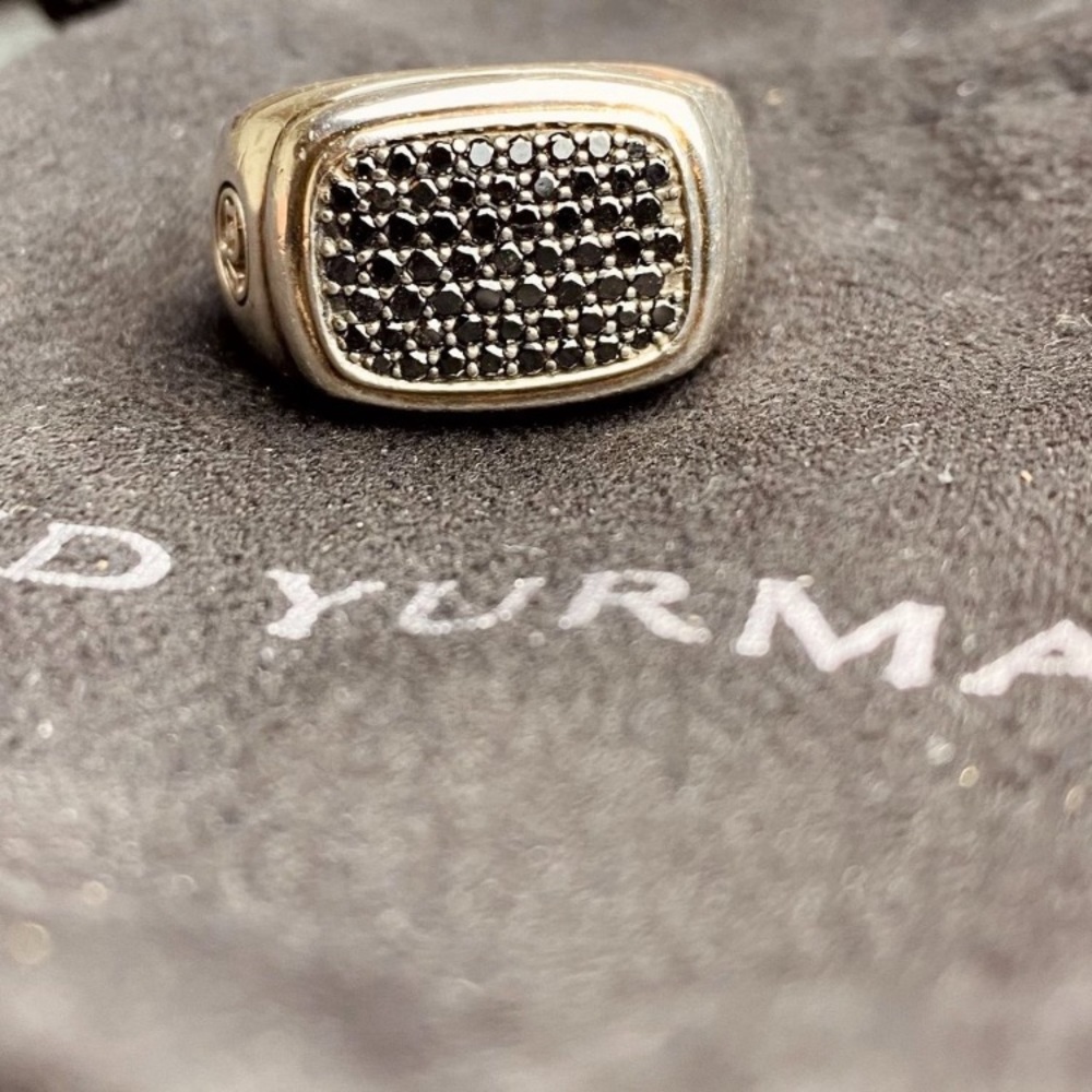 David Yurman // black pavé diamond signet ring // ca. 2015 // size 10